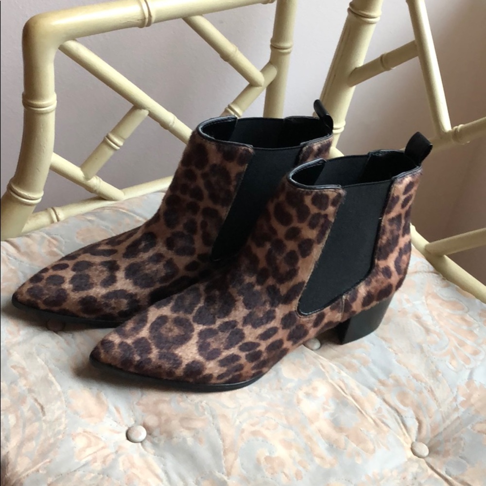 Nine West leopard booties